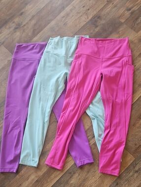 lululemon athletica High-Rise Leggings Trio in Hot Pink, Lavender, Mint
